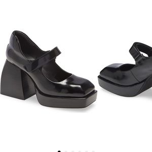 COPY - Jeffrey Campbell Reine Platform Mary Jane Pump, size 8.5 in black leather